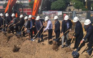 Officials break ground at the construction site of the first grocery store in downtown Phoenix. (Photo by Alyssa Hesketh/Cronkite News)
