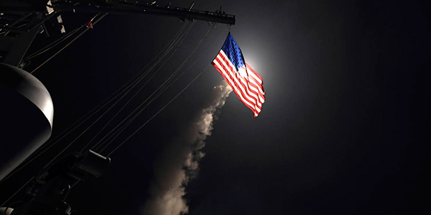 In this image provided by the U.S. Navy, the guided-missile destroyer USS Porter (DDG 78) launches ...