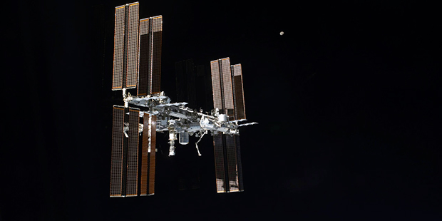 This July 19, 2011 photo of the International Space Station was taken from the space shuttle Atlan...