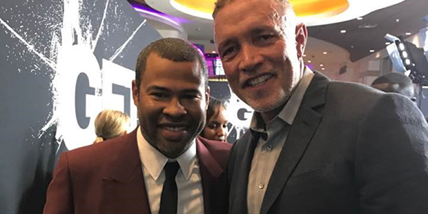 Composer Michael Abels, a Valley native, with Jordan Peele, the writer and director of the movie "G...