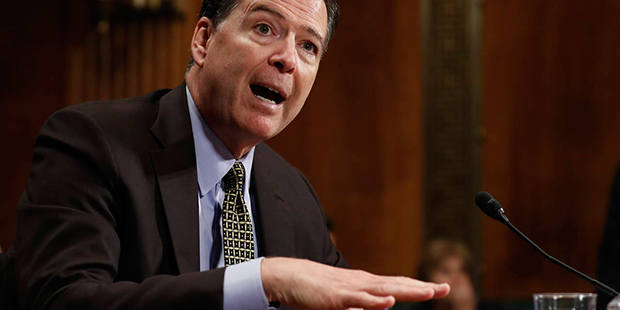 FBI Director James Comey testifies on Capitol Hill in Washington, Wednesday, May 3, 2017, before th...