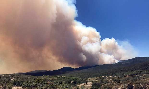 Smoke billows from a wildfire locally called Goodwin Fire, near Prescott, Ariz., Tuesday, June 27, ...