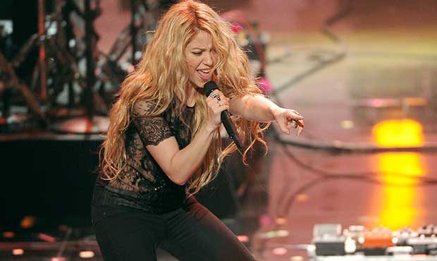 Shakira performs at the iHeartRadio Music Awards at the Shrine Auditorium on Thursday, May 1, 2014,...