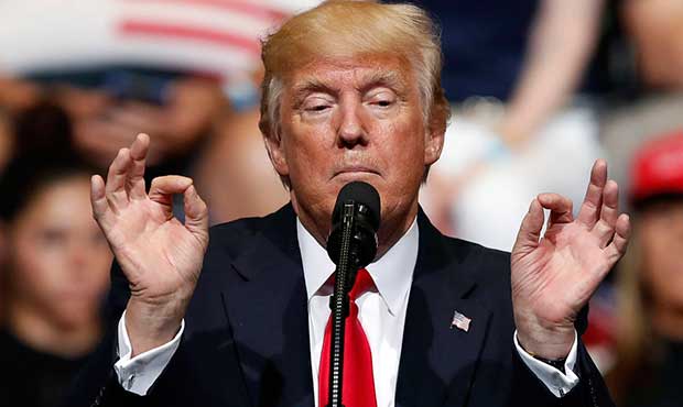 President Donald Trump speaks during a rally, Wednesday, June 21, 2017, in Cedar Rapids, Iowa. (AP ...