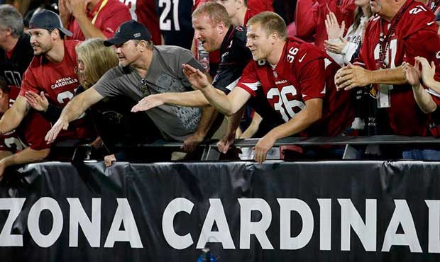 Arizona Cardinals fans cheer during the first half of an NFL  football game against the Cincinnati ...