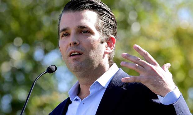 FILE - In this Nov. 4, 2016, file photo, Donald Trump Jr. campaigns for his father Republican presi...