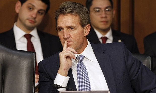 FILE - In this Jan. 28, 2015 file photo, Sen. Jeff Flake, R-Ariz., listens during a Senate Judiciar...