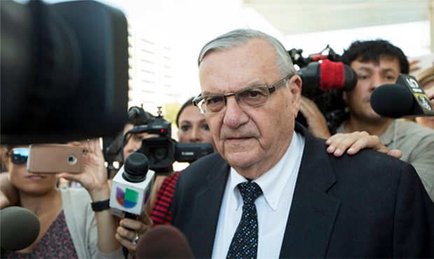 In this July 6, 2017, file photo, former Sheriff Joe Arpaio leaves the federal courthouse in Phoeni...
