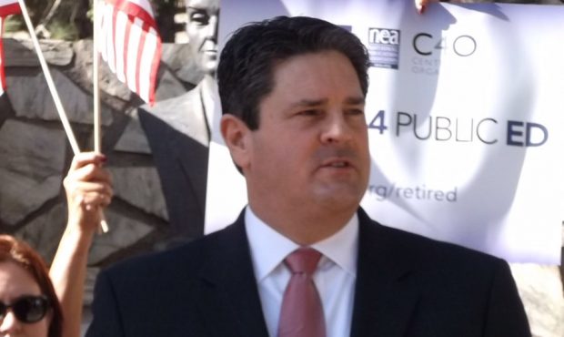 Joe Thomas, president of Arizona Education Association (KTAR News photo/Kathy Cline)...