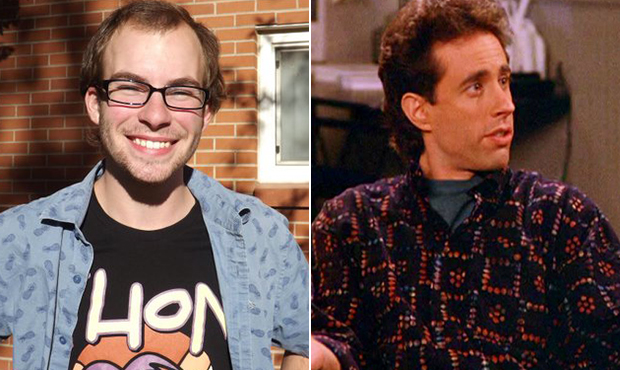 Evan Genuise and a screenshot from "Seinfeld." (Twitter and Facebook photos)...