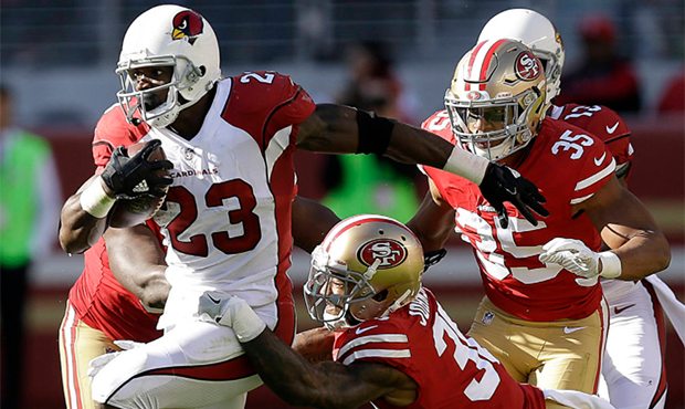FILE- In this Sunday, Nov. 5, 2017, file photo, Arizona Cardinals running back Adrian Peterson (23)...