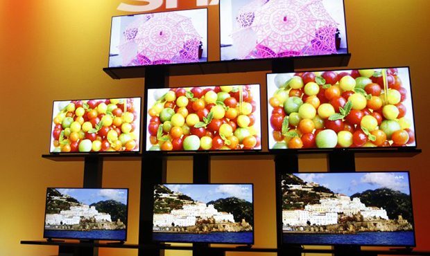 Toshiyuki Osawa, president of Sharp Electronics Corporation, introduces Sharp 4K Ultra HD televisio...