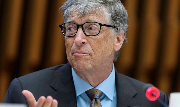Bill Gates, Microsoft Co-Founder and Co-Chair of the Bill and Melinda Gates Foundation, speaks duri...