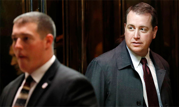 Jeff DeWit steps into an elevator at Trump Tower, Tuesday, Nov. 15, 2016, in New York. (AP Photo/Ca...