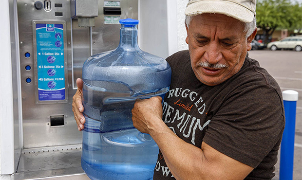 Francisco Tavira, 62, earns $12 an hour at Sierra Sun Landscaping in Tempe and spends about $20 a m...