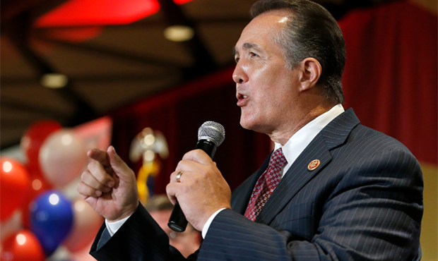 Former U.S. Rep. Trent Franks speaks to supporters at the Republican election night festivities Tue...
