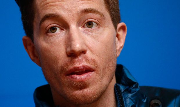 Men's halfpipe gold medalist Shaun White, of the United States, speaks at a news conference at the ...