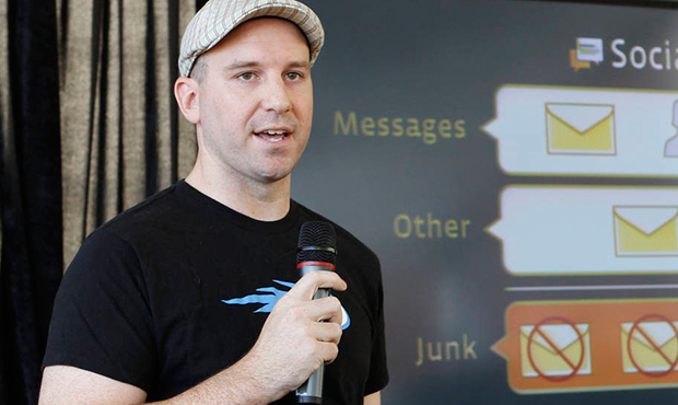 FILE In this Nov. 15, 2010 file photo, Facebook engineer Andrew Bosworth talks about the new Facebo...