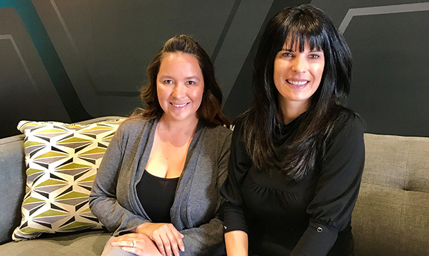 Katie Lambert (right) is the founder of Mom Nation AZ, which organizes speed dating events for moms...