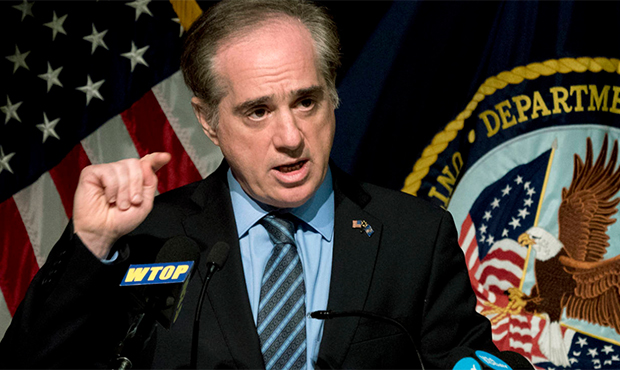 FILE - In this March 7, 2018, file photo, Veterans Affairs Secretary David Shulkin speaks at a news...