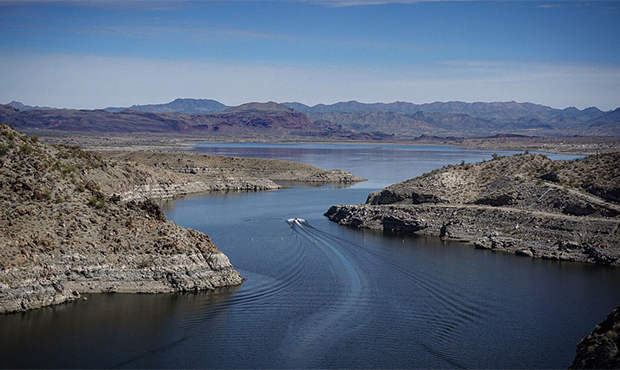 Ten feet of water is being drained from Alamo Lake, on the Bill Williams River near Wenden, so Army...