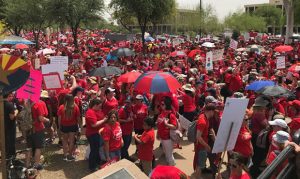 Police estimate at least 50,000 march for teachers on Arizona Capitol
