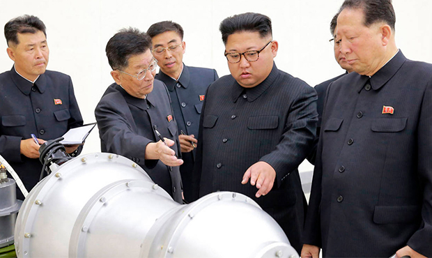 FILE - This undated file photo distributed on Sunday, Sept. 3, 2017, by the North Korean government...