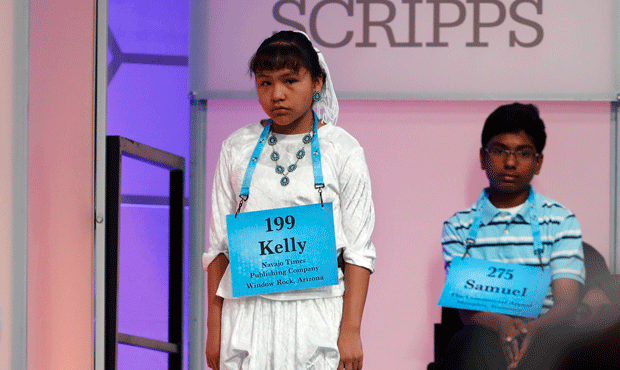 Kelly Haven waits to compete during the 2017 Scripps National Spelling Bee. She also qualified for ...