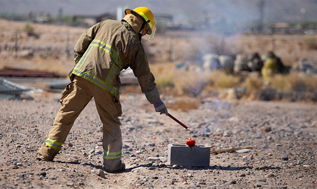 The Phoenix Fire Department demonstrated the dangers inherent to fireworks legal and illegal. (Phot...
