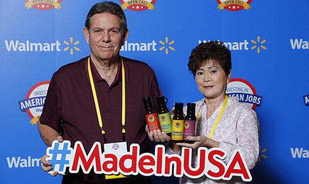 Kay Weldon and her husband at the Walmart Open Call event in June....