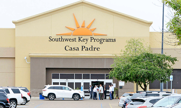Dignitaries take a tour of Southwest Key Programs Casa Padre, a U.S. immigration facility in Browns...