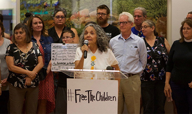 Isabel Garcia, co-chair of Coalition Derechos Humanos, gave an emotional speech during the June 12 ...