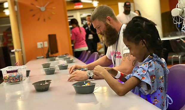 D-backs player Archie Bradley visited kids at the Phoenix Children's Hospital Tuesday. (KTAR News/G...
