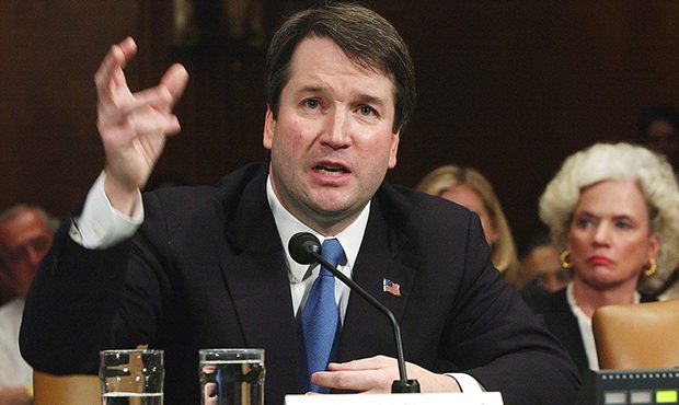 FILE -In this April 26, 2004, file photo,  Brett Kavanaugh appears before the Senate Judiciary Comm...