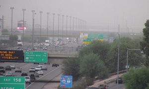 Dust storm rolls into Phoenix area, hindering visibility for drivers