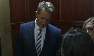 2 women confront Sen. Jeff Flake after he announces his Kavanaugh vote