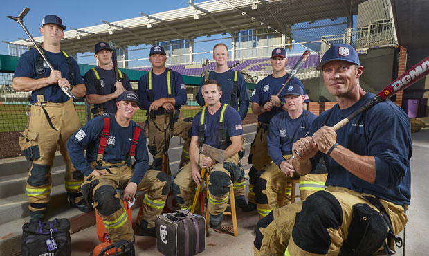 Standing from left, Harlyn Griffiths, Joey Bristyan, Ryan Holtorf, Mike Quill, Joey Reiman and, sit...