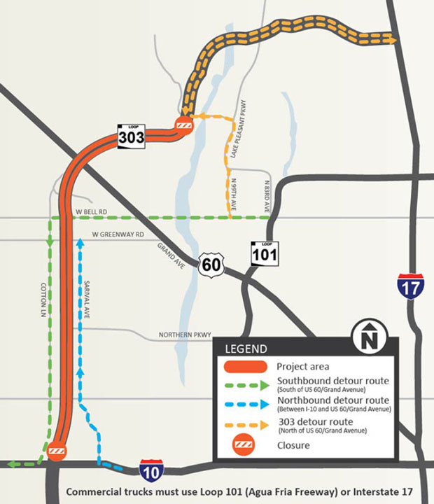 Sections of two West Valley highways will be closed this weekend