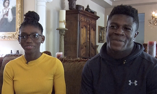 Espie, left, and Amelec Juntunen, now Pinnacle High School athletes, were adopted with their little...