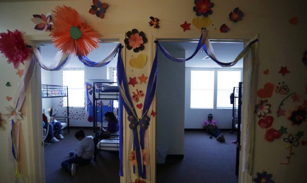 In this Tuesday, July 9, 2019, photo, decorations cover the walls of the rooms of immigrants at the...