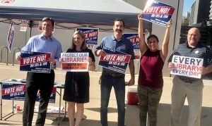Opponents of Props 105, 106 educate Arizona voters outside libraries