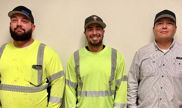 SRP Water Construction West Employees Bryan Dodge, Vince Ortega and Danlee Yazzie. (Photo courtesy ...