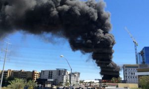 Fire near Tempe Town Lake sends dark smoke into air