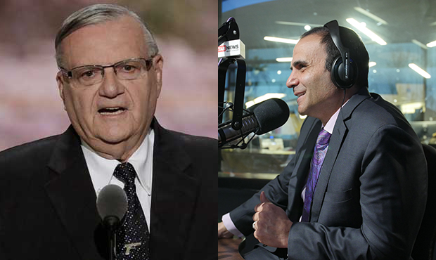 Joe Arpaio, left, and Paul Penzone. (AP Photo, left, and KTAR News Photo, right)...