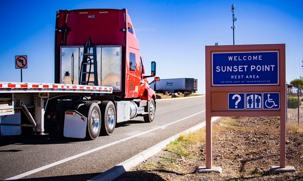 sunset point rest area sign...