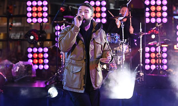 NEW YORK, NEW YORK - DECEMBER 31: Sam Hunt performs during the Times Square New Year's Eve 2020 Cel...
