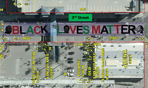 Proposed Black Lives Matter mural. (Screenshot)...
