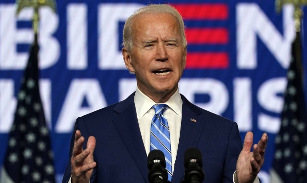Democratic presidential candidate former Vice President Joe Biden speaks Wednesday, Nov. 4, 2020, i...