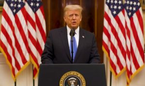 In farewell address, President Donald Trump wishes successor well