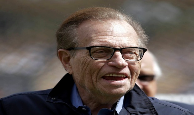 FILE - In this April 1, 2013 file photo. talk show host Larry King attends a season-opening basebal...